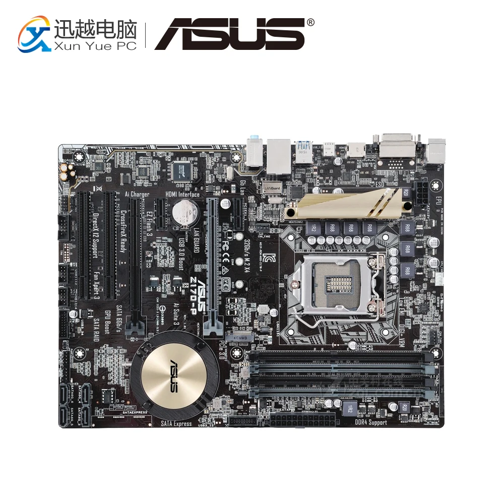 

Asus Z170-P Desktop Motherboard Z170 Socket LGA 1151 For Core i7 i5 i3 DDR4 64G SATA3 USB3.0 M.2 DVI ATX Original Used Mainboard