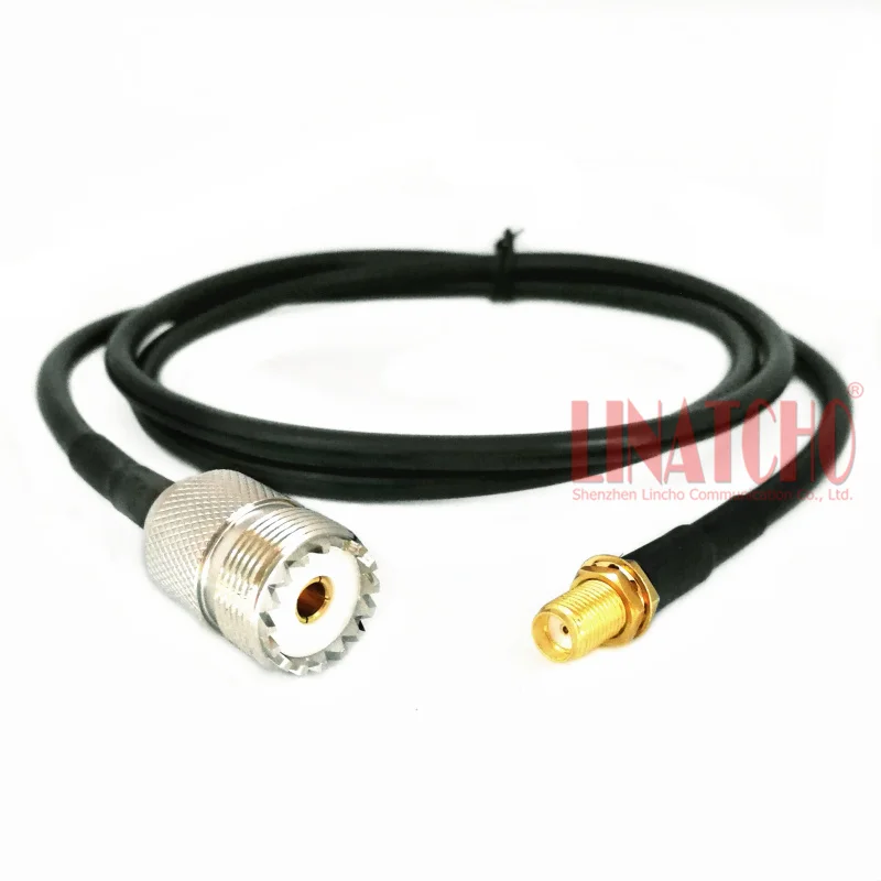 

1 meter RG58U 50ohm SO239 UHF female with SMA female two way radio pigtail cable
