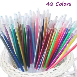 Ультра тонкий момент 48 Цвет гель ручки для заправки с алмазными-(блеск, неон, пастель, металлик)
