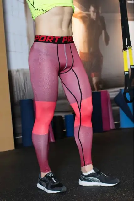 pink compression pants mens