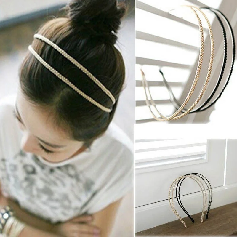 

1PCS Metal Crystal Headband Head Piece Hair Band Jewelry for Women Lady Hair Accessories Summer Style