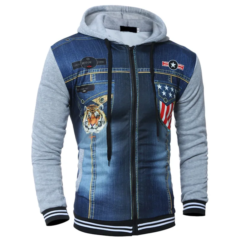 3D Tiger Print Mens Hoodies and Sweatshirts men tracksuit