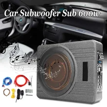 Subwoofer Slim Amplifier Speaker Under-Seat Active 10inch Car Thin 12V 600W with Remove-Control