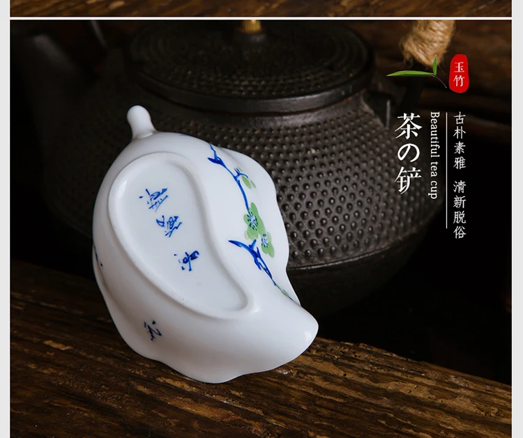 Цзиндэчжэнь, ручная роспись, винтажный узор, керамический фарфоровый подстаканник для чайной церемонии, аксессуары для офиса, чайная ложка, ложка, подарок