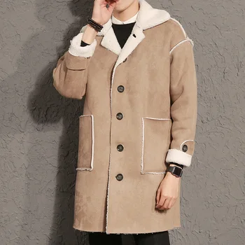 

M-5XL New Mens wool Fleece Casual Jackets Men Warm Trench Thermal Coats Solid Thicken Brand Clothing windbreaker winter coats