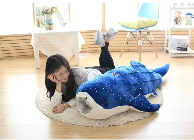 

Огромная темно-синяя мультяшная КИТ 150 см, мягкая плюшевая игрушка, декоративная подушка, Рождественский подарок b0858