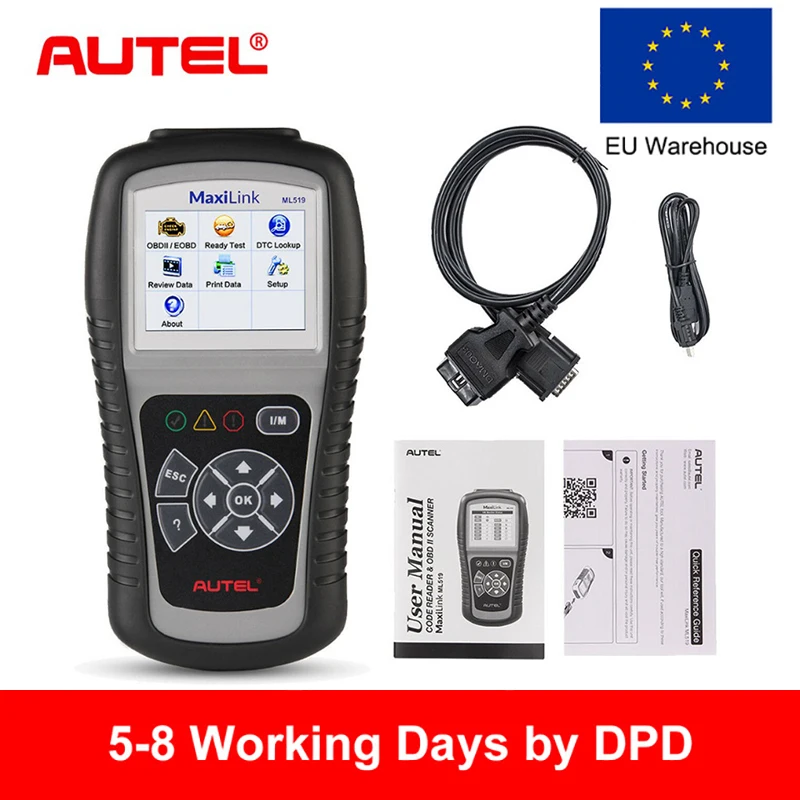 Autel MaxiLink ML519 OBD2 сканер автомобильный диагностический инструмент стетоскоп ELM327