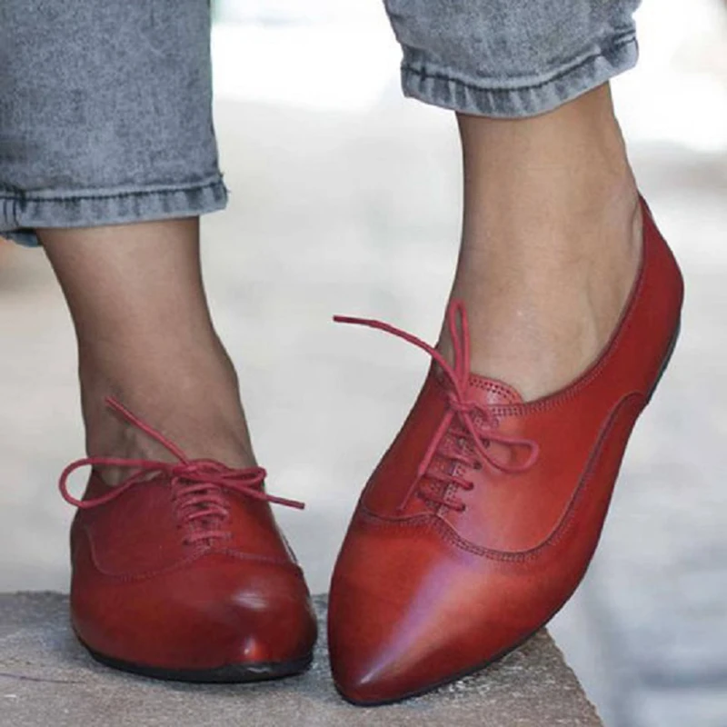 

Women PU Leather Elegant Low Heels Flats Fashion Women Slip On Footwear Pointy Toe Sapato Feminino Zapatos Loafers Shoes OF12