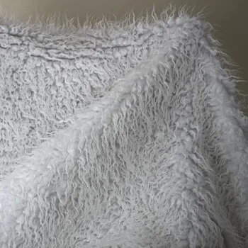 

White Mongolian Curly Sheep Faux Fur Fabric Faux Vest Fur Coat Baby Photography Props Sold By The Yard Free Shipping