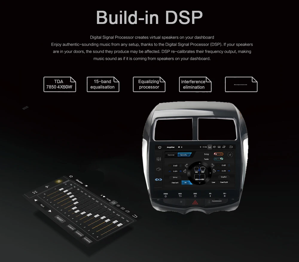 Discount 10.2" IPS Car 1 din Android 9.0 multimedia player for Mitsubishi ASX 2010-2016 autoradio stereo DSP HDMI output GPS navigation 2