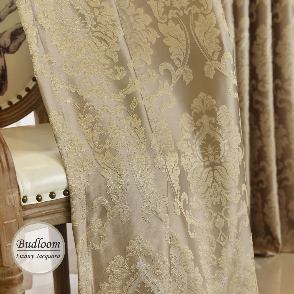Goldenen Europäischen Jacquard Vorhänge Für Wohnzimmer Luxus Blackout