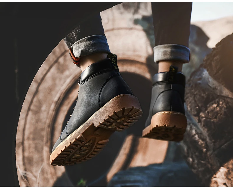 Men's Ankle Boot Motorcycle Men Boots Winter Warm Men Snow Boot With Fur Black Desert Military Boots Mens Tactical Boots' Army (15)
