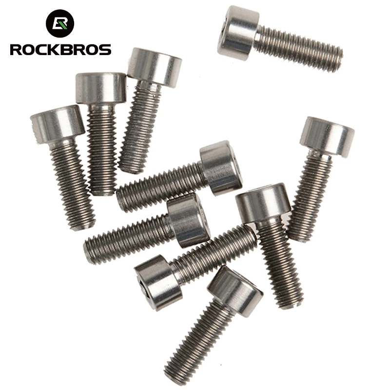 

ROCKBROS Cycling Bike Bicycle Titanium Ti Alloy Bolts Screw M6 x 18mm Allen Head 10pcs/lot Bike Bicycle Tool Parts Accessories