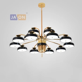 

LED Postmodern Iron Acryl Blue Black Round Chandelier.Chandelier Lighting Suspension Luminaire Lampen Lustre For Foyer