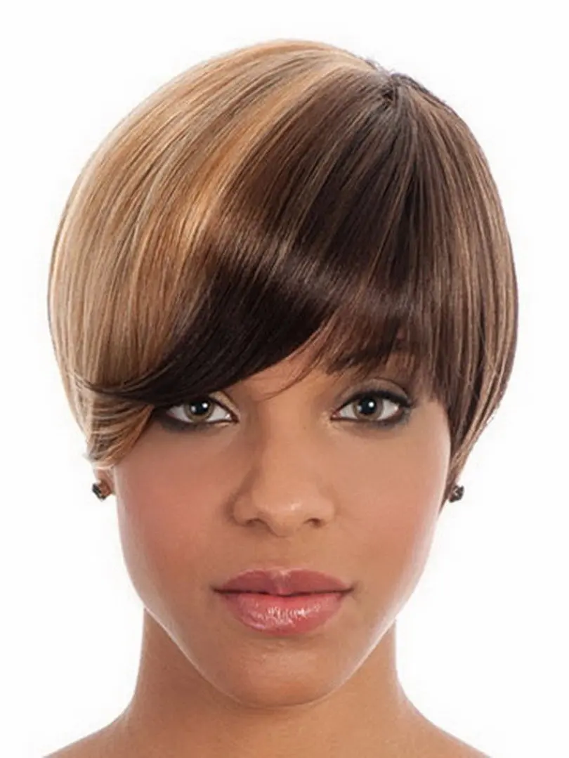2016 Heat Resistant Synthetic African American Wigs For Black Women New Brown Blonde Mixed Color font