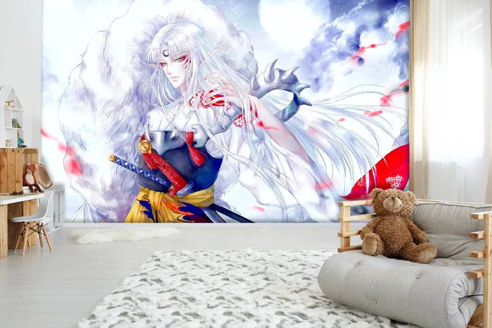[Самоклеющиеся] 3D Inuyasha модный мультфильм 32 Япония Аниме настенная бумага печать