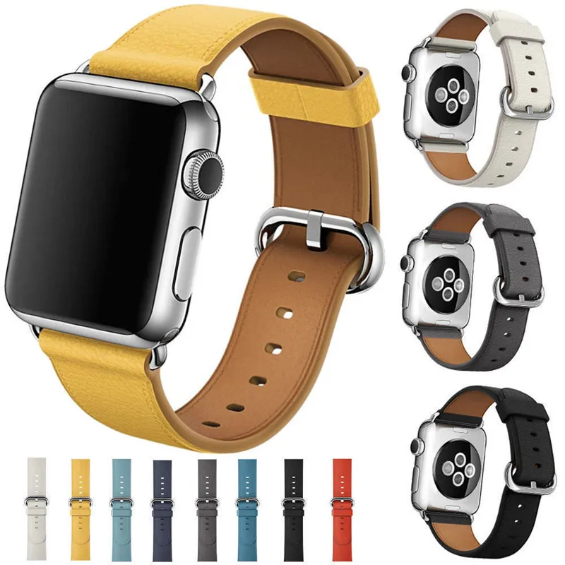 

For Apple Watch iWatch Band 38mm 42mm Leather Strap Replacement Wristbelt for Apple Watch 1 2 3 Watchbands Sport and Edition