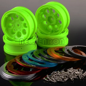 

NEW ENRON RC 4Pcs 1.9" Green Beadlock Wheel Rim Hubs RC 1:10 Car Rock Crawler SCX10 CC01 HSP 90047 Traxxas TRX4 Tamiya CC01 MST