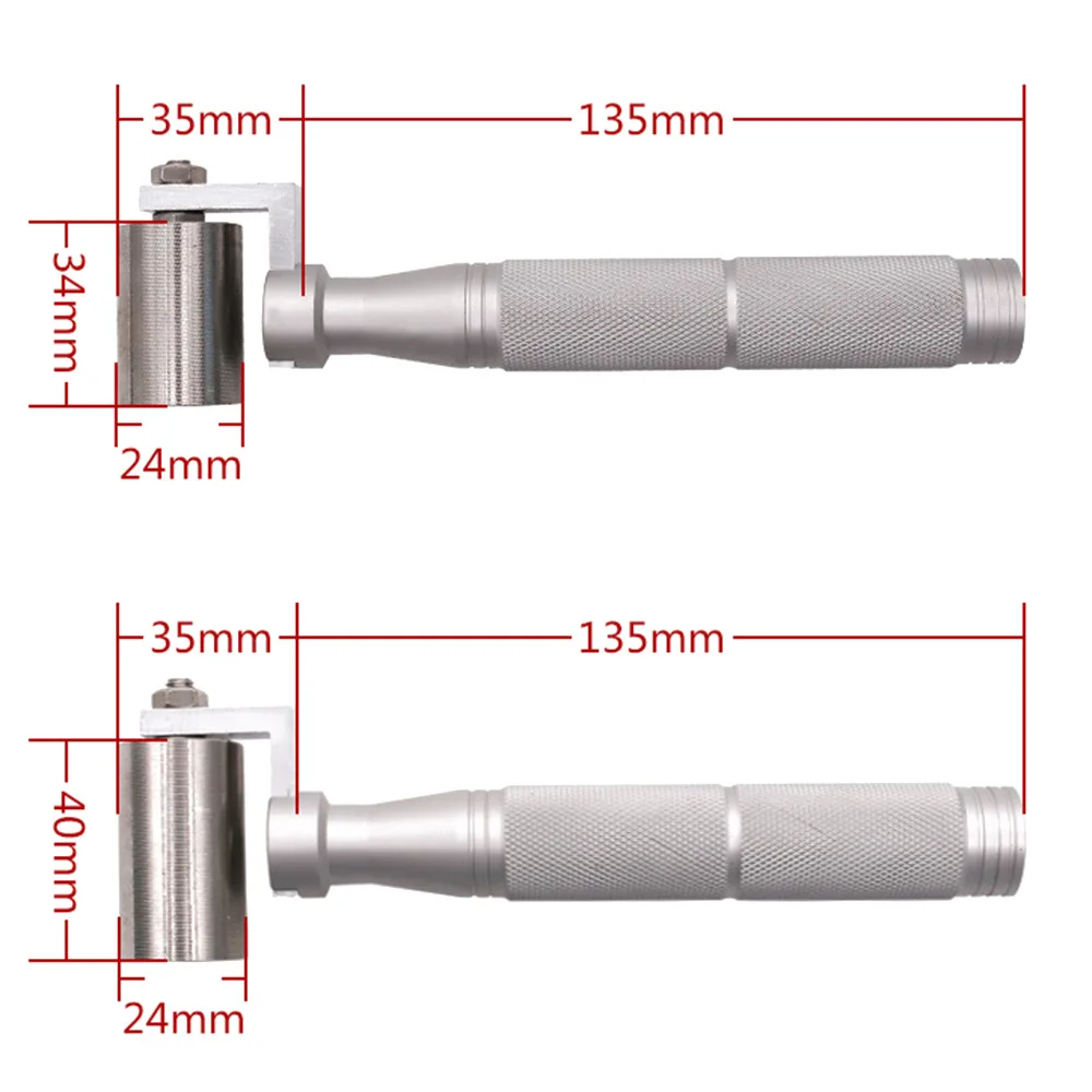 34mm/40mm Stainless Steel Flat Pressure Roller Wallpaper Apply Hand Tool W/ Bimetallic Bearing