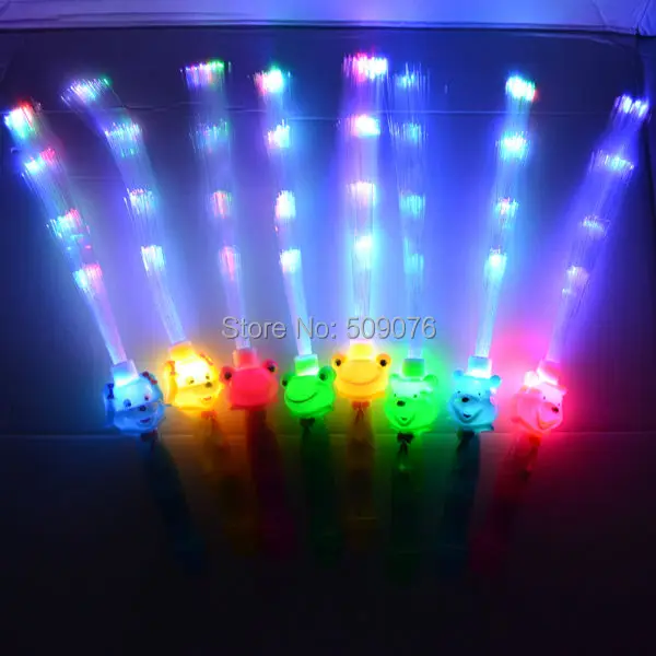 

Free shipping light up cartoon stick LED Flashing Light Fiber Stick Princess Wand Birthday Cheer Toy Party Favor