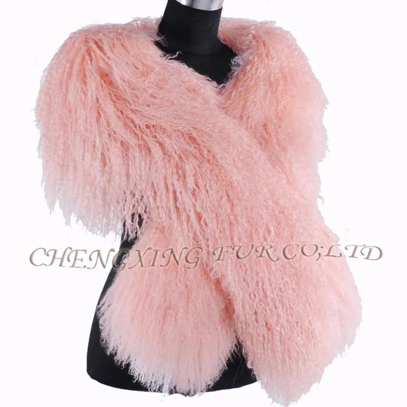 

CX-S-178A 2015 New Fashion Women Genuine Mongolian Lamb Fur Shawls