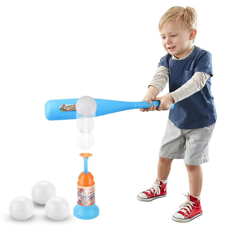 T Ball Set 3 Balls Baseball Bat Sports toys Service Machine Set