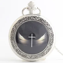 Модное ангельское крыло Винтаж стимпанк карманные часы цепи цепочки и ожерелья унисекс кварцевые карманные кармашек для часов цепь для мужчин для женщин PB625