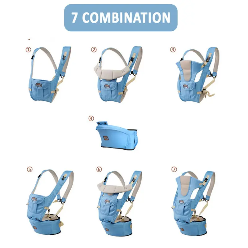 7 в 1, Регулируемый рюкзак-переноска для младенцев 0-36 месяцев, дышащая сетчатая ткань, эргономичная упаковка, Рюкзак-переноска