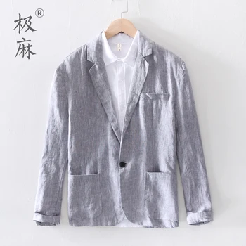 

M~3XL!!!! New Fashion Leisure Flax Small Suit Men's Thin Business Youth Loose Cotton Flax plus size Suit Coat