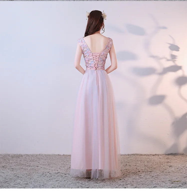 Beauty A line кружевное темно-розовое платье подружки невесты для женщин плюс размер свадебные модные платья для гостей