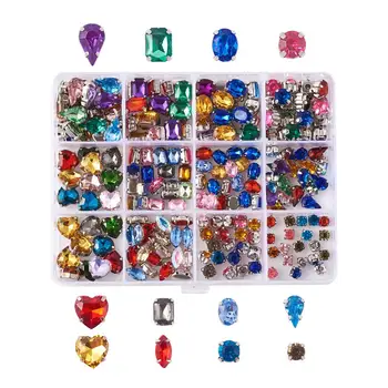 

Colorful Acrylic Glass Crystal Brass Claw Setting Sew On Rhinestone Beads For Wedding Dress DIY Square/Oval/Drop/Horse Eye/Heart