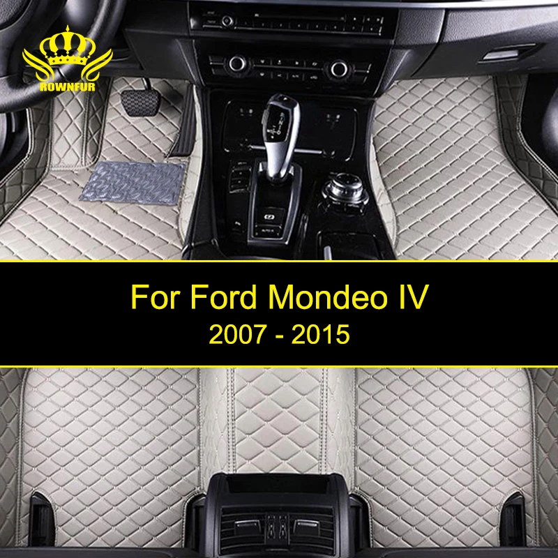 

Artificial Leather Car Floor Mats For Ford Mondeo IV Custom Waterproof Artificial Leather Floor Carpet Mats Interior Car Mats