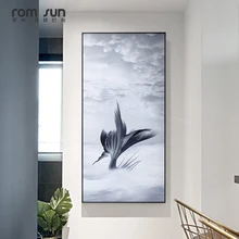 HD נורדי סגנון זנב דרקון בד ציור אמנות קיר תמונות פוסטרים לסלון שחור ולבן בעיצוב הבית הדפסי