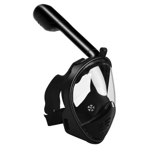 Регулируемый ремешок подводная противотуманная маска для подводного плавания, ныряния с дыхательной трубкой для занятий плаванием широкая область обзора дышащая маска для подводного плавания с полным лицом - Цвет: Black