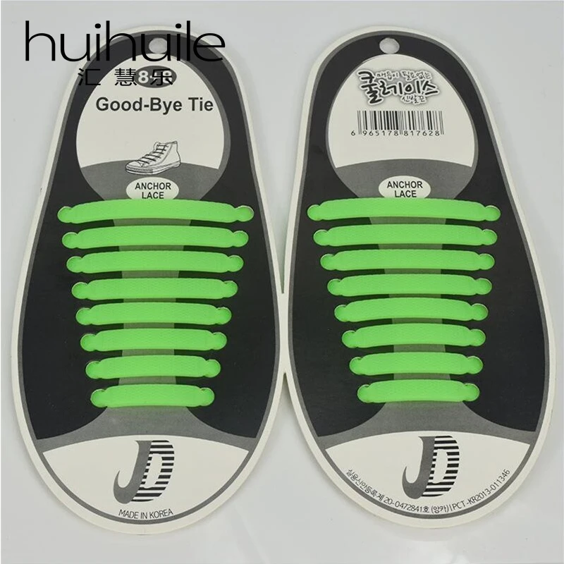 16Pcs/Set Summer New Design Unisex No Tie Rubber Elastic Shoelace