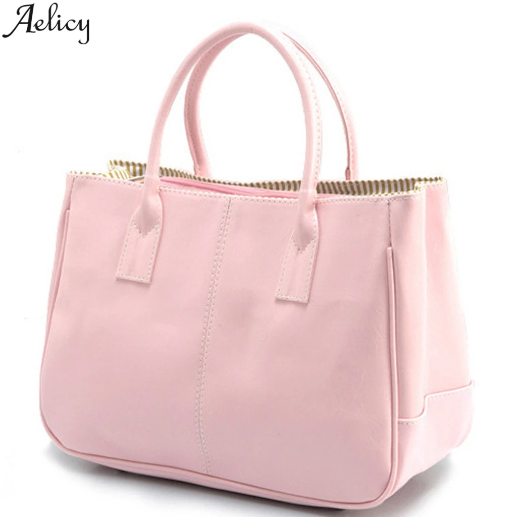 

Aelicy Ladies Summer Large Capacity Soft Pu Leather Totes Fashion Handbag Casual High Quality Simple Solid Wallets Hot Sales