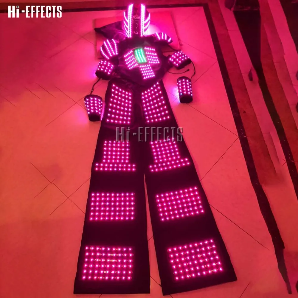 Светодиодные костюмы роботов светлая одежда костюм робота со светодиодами светящаяся ткань шлем светящаяся одежда для сцены
