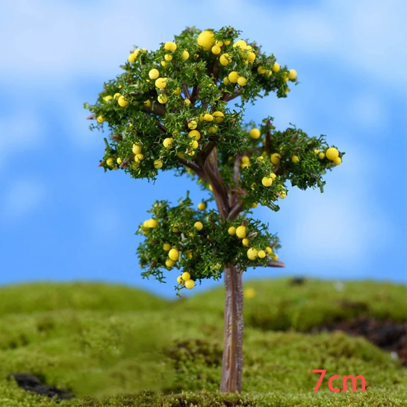 Мини-садовое украшение миниатюрное дерево из смолы фигурка ремесло горшок для растений Сказочный садовый декор - Цвет: light yellow