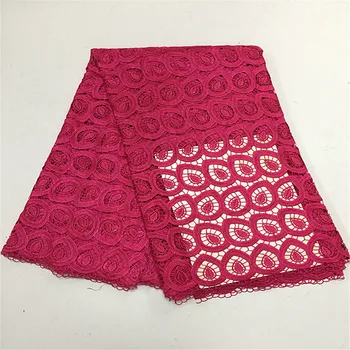 

Embroidery Design African Cord Lace Fabrics High Quality Nigeria Wedding Dress Lace Water Soluble Guipure Lace Fabric F175-2
