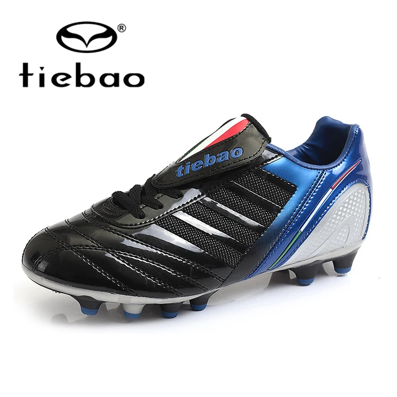 TIEBAO المهنية 39-44 حجم كرة القدم لكرة القدم أحذية الرجال النساء في الهواء الطلق AG باطن لكرة القدم المرابط التدريب رياضية Chuteira فيوتيبول