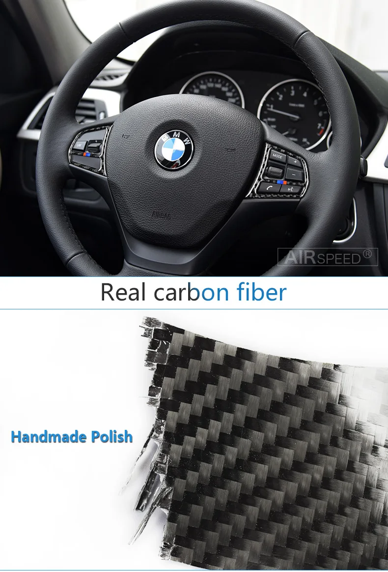 BMW F20 F21 F30 F34 F32 Accessories Interior Carbon Fiber Car Steering Wheel Buttons Stickers Cover Trim Decoration (10)