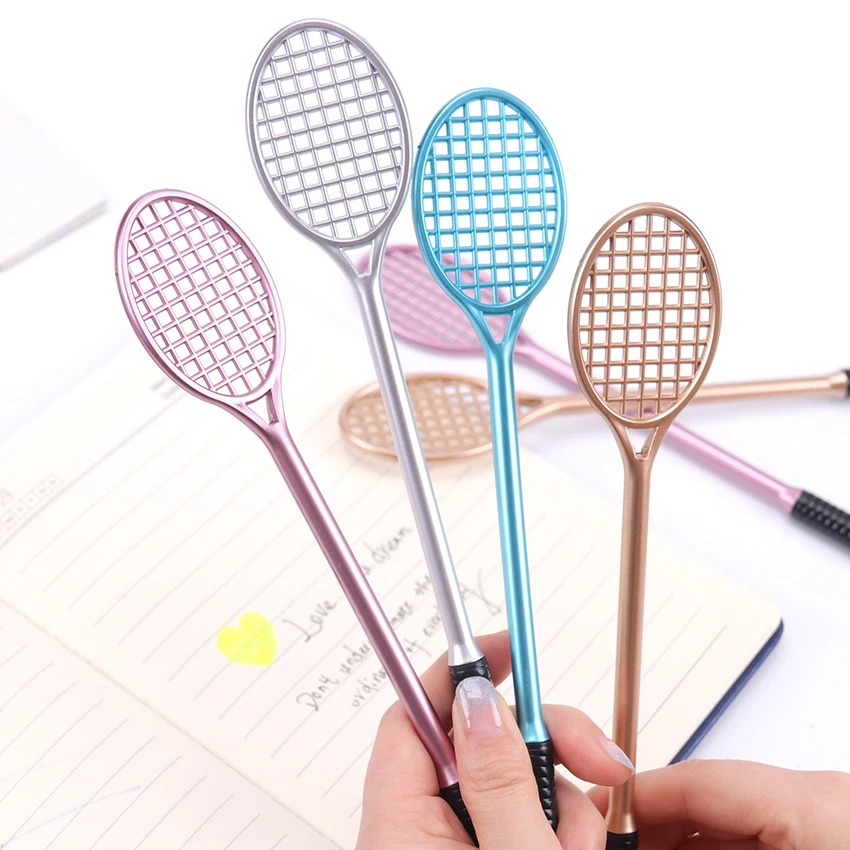 

1PC Creative Simulation Badminton Racket Pen 0.5mm Creative Neutral Signature Pen Student Office School Stationery