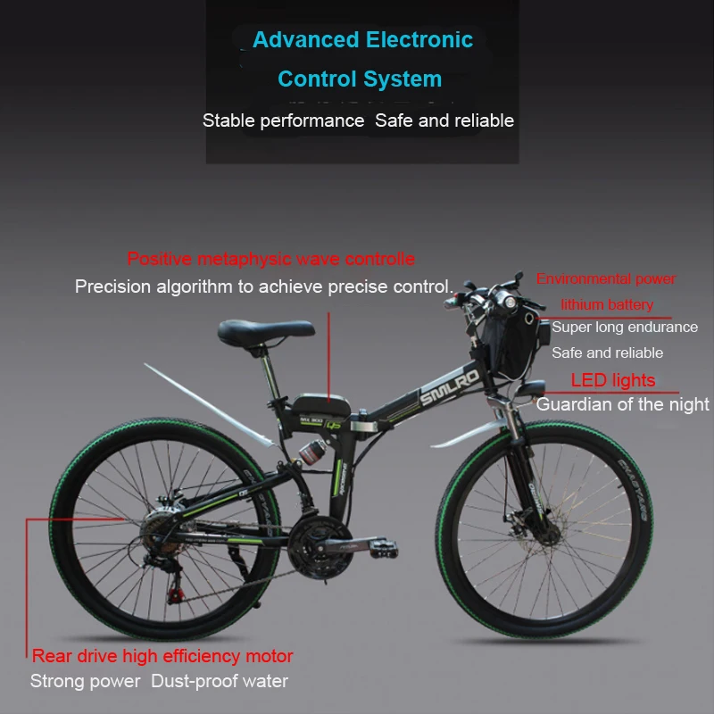 Perfect 21 speed electric bike folding electric mountain bicycle Adults electric bicycles 24 and 26inch lithium battery electric bike 4