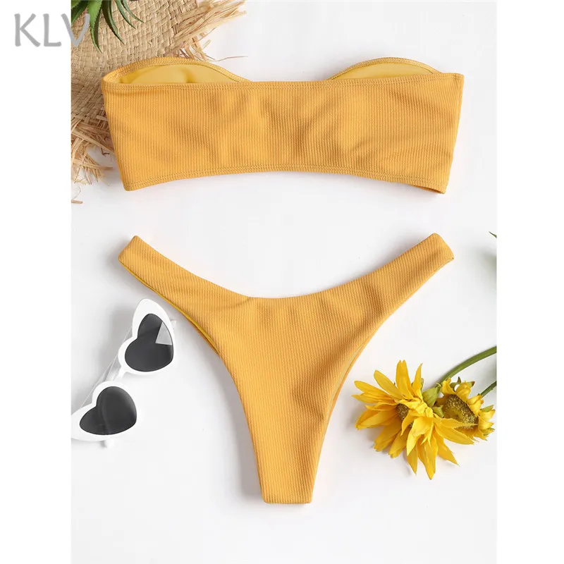 KLV бикини пуш-ап женский бикини mujer cintura alta купальный костюм moda praia biquini cintura alta купальник женский бикини#4