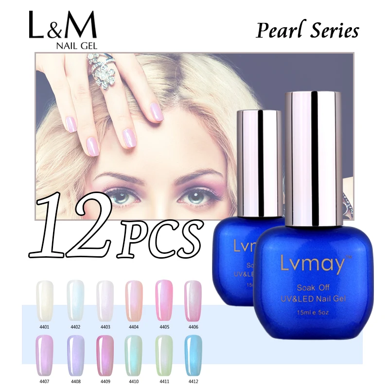 12 Pcs Free Shipment Lvmay Brand Color Gel Nail Polish Uv Led Gel