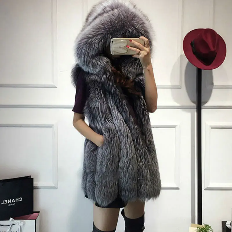 Женская Шуба из искусственного меха pelliccia donna осенняя шуба без рукавов с