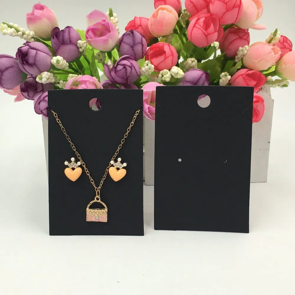 Cartão para Pingente Lote Kraft Colar Cartões & Brincos Embalagem Display Jóias Preço Tags 200 Pçs - 8.4x5.5cm 3 High Quality Joias e Acessórios