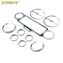 9 шт. хромированный стерео акцент+ спидометр+ датчики динамиков декоративные украшения отделка кольцо набор подходит для Harley ультраклассический Touring