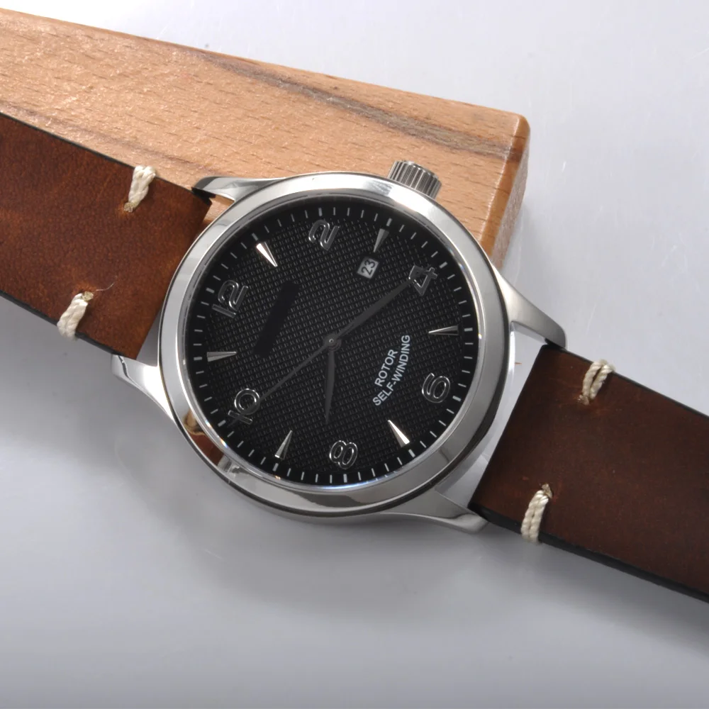 Роскошный топ бренд Corgeut 42 мм сапфировое стекло черный циферблат Календарь Дата Чайка автоматические механические мужские часы