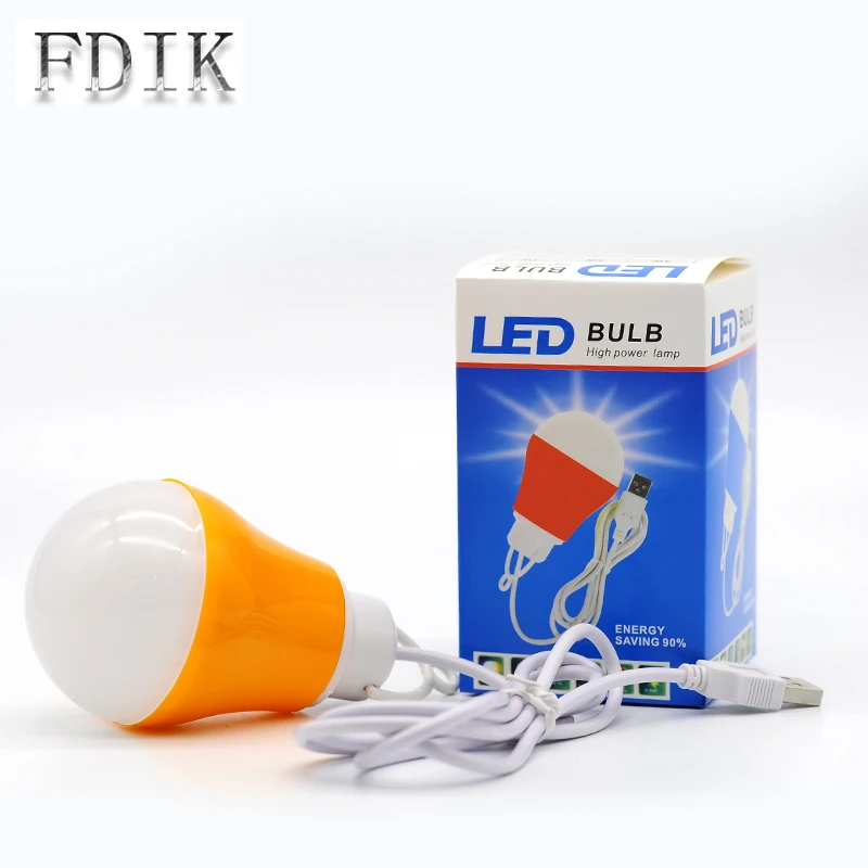 

5V 5W USB Bulb Hiking Camping Travel Emergency light 5cs/lot plight Colorful PVC Environmental lamp Portable LED bulbs lamps For